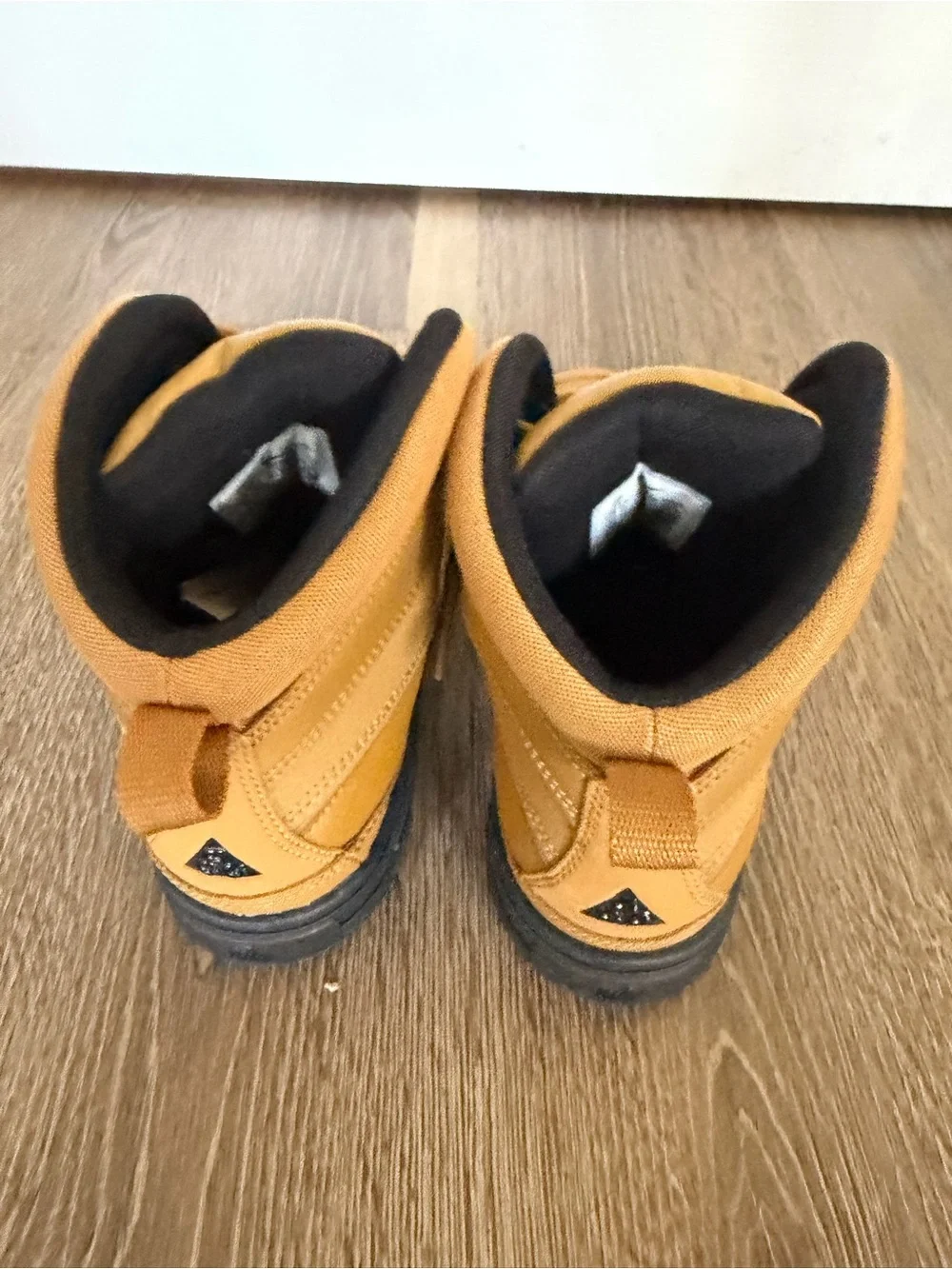 Nike Kids Tan Lace-Up Winter Boots with Black Soles